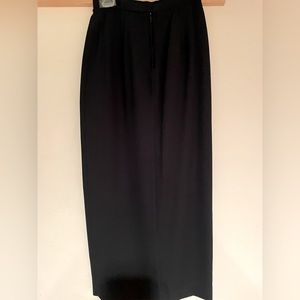 Patra long black skirt with side slit, size 6 petite